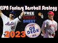 ESPN Fantasy Baseball Mock draft 2023 (#2) - FREE CHEAT SHEET - H2H Points