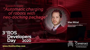 Automatic charging of robots with neo-docking package | ROSDevDay2020 Trailer #10