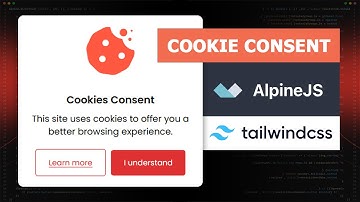 AlpineJS - Cookie Consent with Tailwind CSS | Simple Animated Popup, Modal, Dialog Box | Cookies