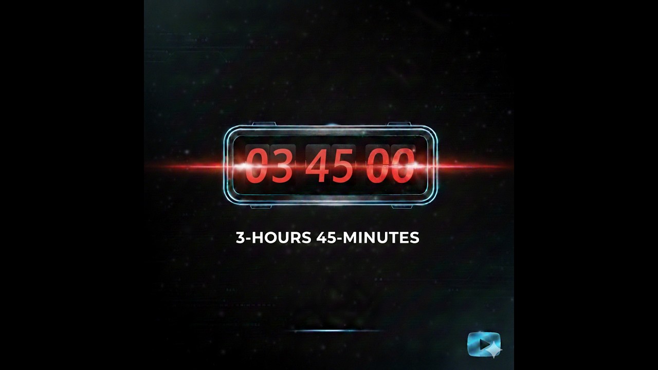 3 Hour 45 Minutes Focus Countdown Timer | Soft tick | Black Screen