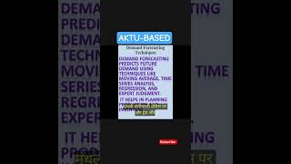 MBA Quick Learn: Demand Forecasting Techniques #aktumba #aktuexamupdate