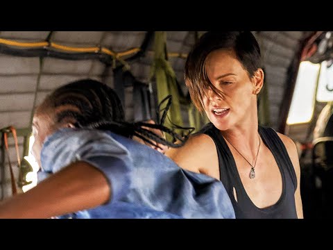 THE OLD GUARD Plane Fight Scene with Charlize Theron