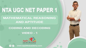 NTA UGC NET PAPER 1 - MATHEMATICAL REASONING - CODING & DECODING - SMART TRICKS -APPLE B ACADEMY
