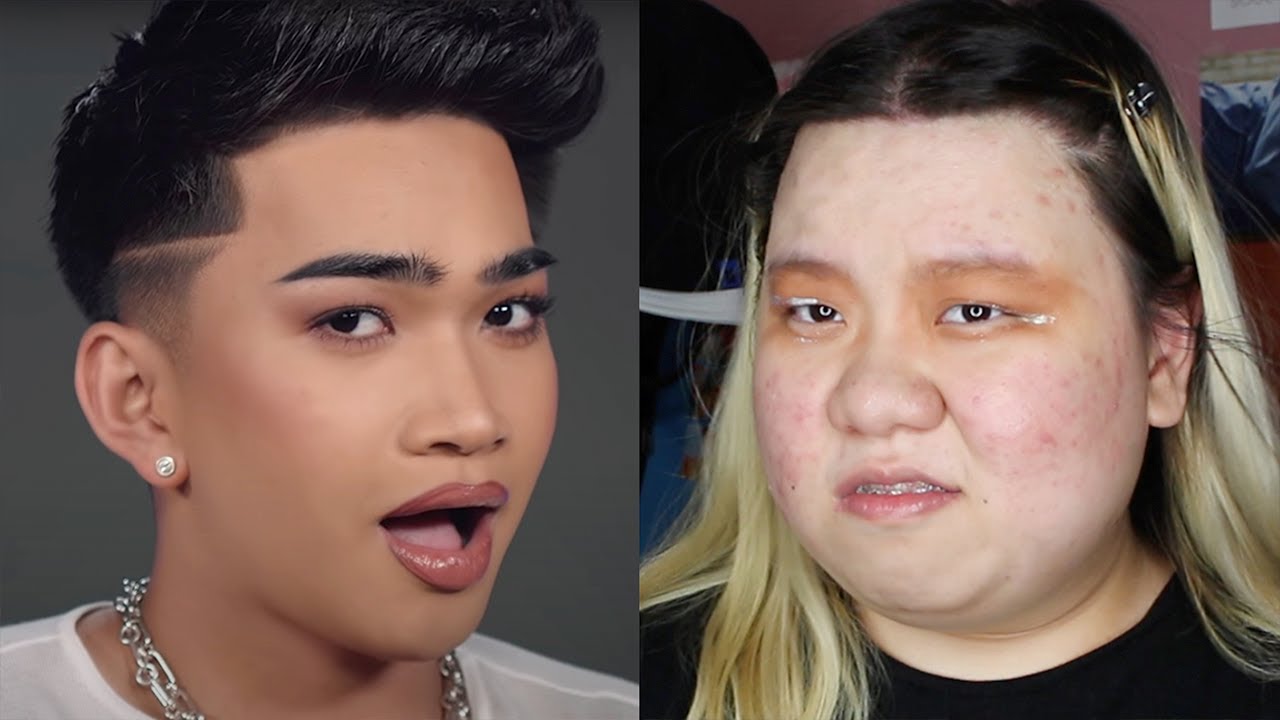 i tried following two bretman rock makeup tutorials using VTxBTS makeup