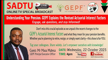 Missed our LIVE broadcast? Catch up now on YouTube: GEPF