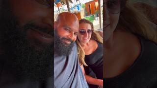 Indian Russian Couple Vacation Mood On Today Beach Enjoyment