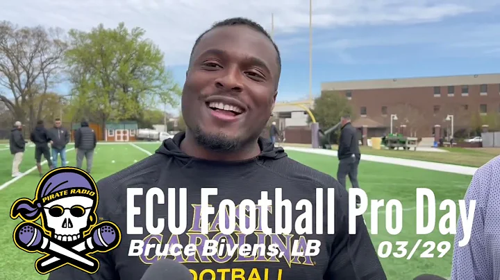 Former ECU Football LB Bruce Bivens at Pro Day 2022.