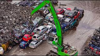 Machine Crushes Cars & Loads Truck with Scrap Metal | Scrap Yard in MANCHESTER
