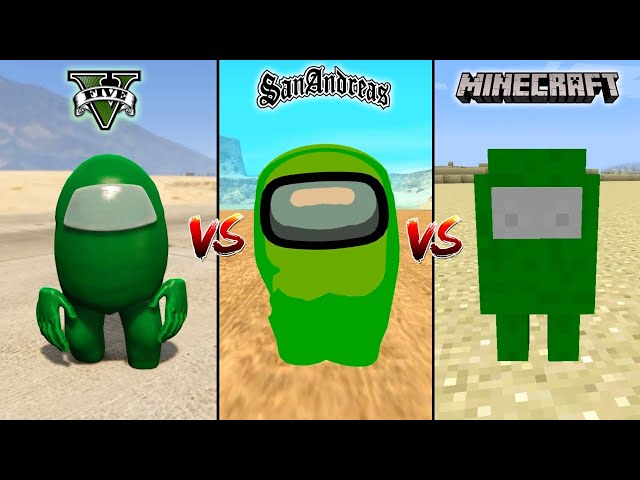 GTA 5 AMONG US vs GTA SAN AMONG US vs MINECRAFT AMONG US - WHO IS BEST? class=