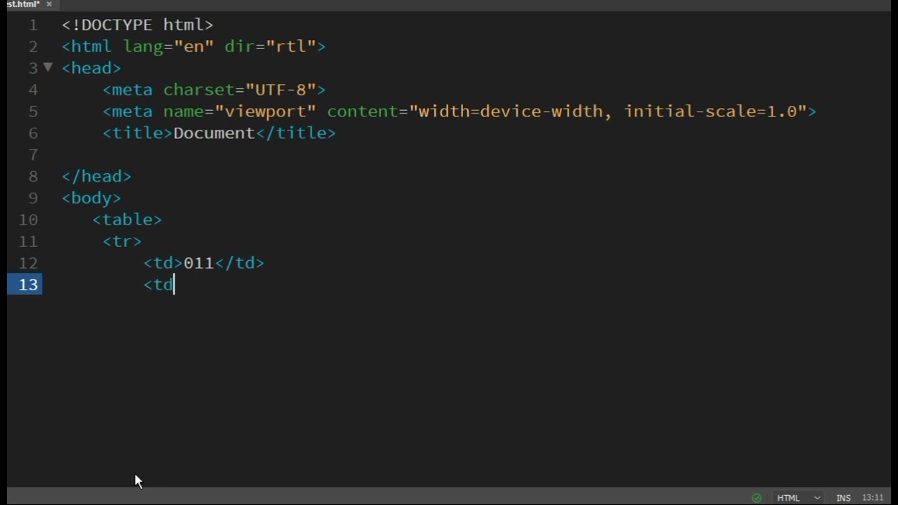 Learn HTML tables in 1 minutes 