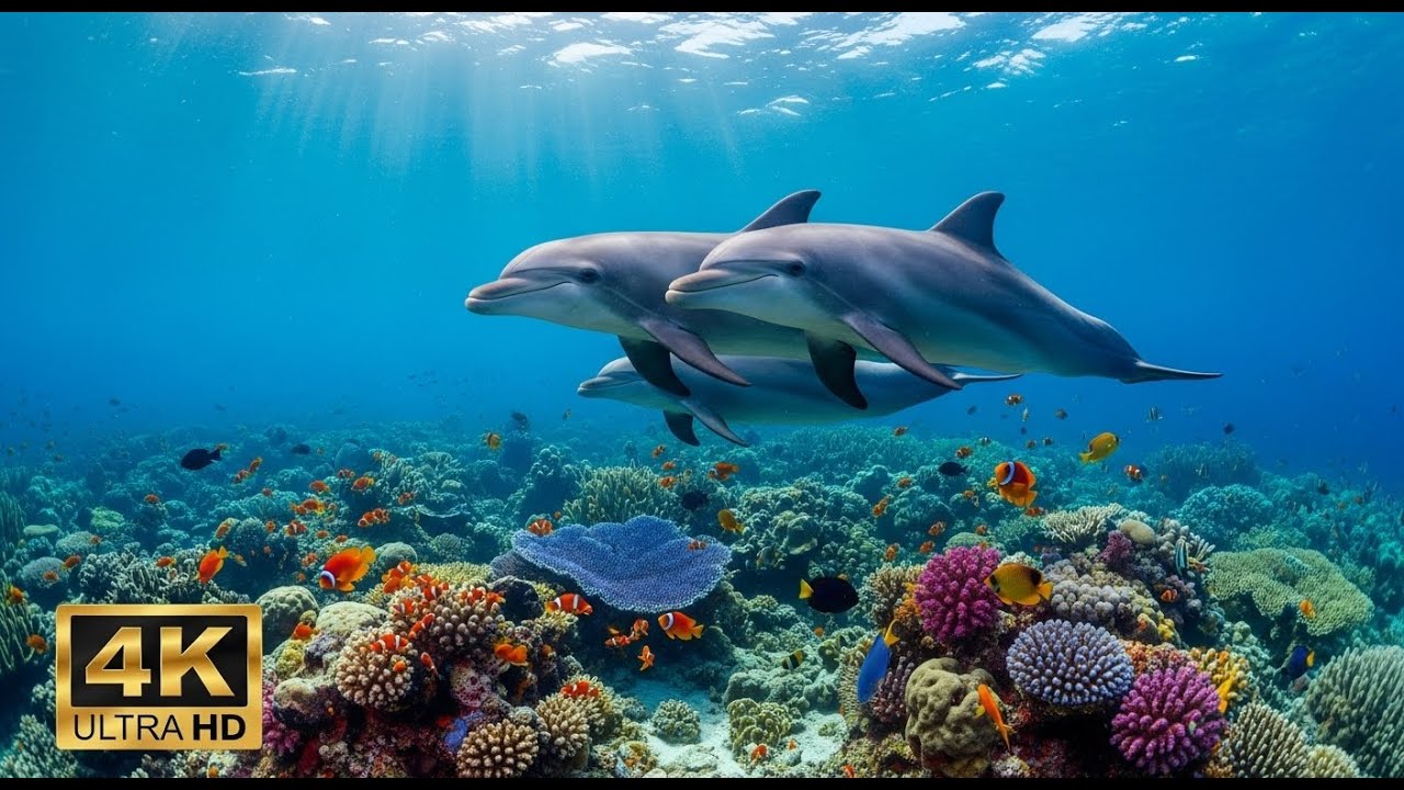 🌊 Beautiful Underwater World 4K – Tropical Fish & Calming Ocean Sounds