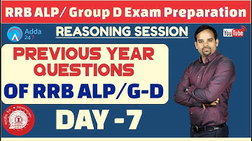 Previous Year Questions Of RRB ALP/ GROUP D By Sachin Sir  (Day-7) | Reasoning