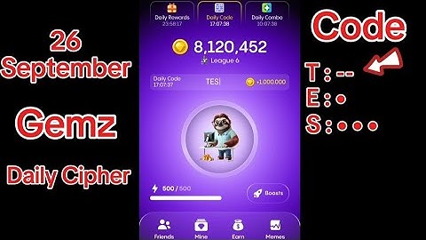 Gemz Daily Cipher code Gemz Daily Code Today 26 September Gemz Cipher code