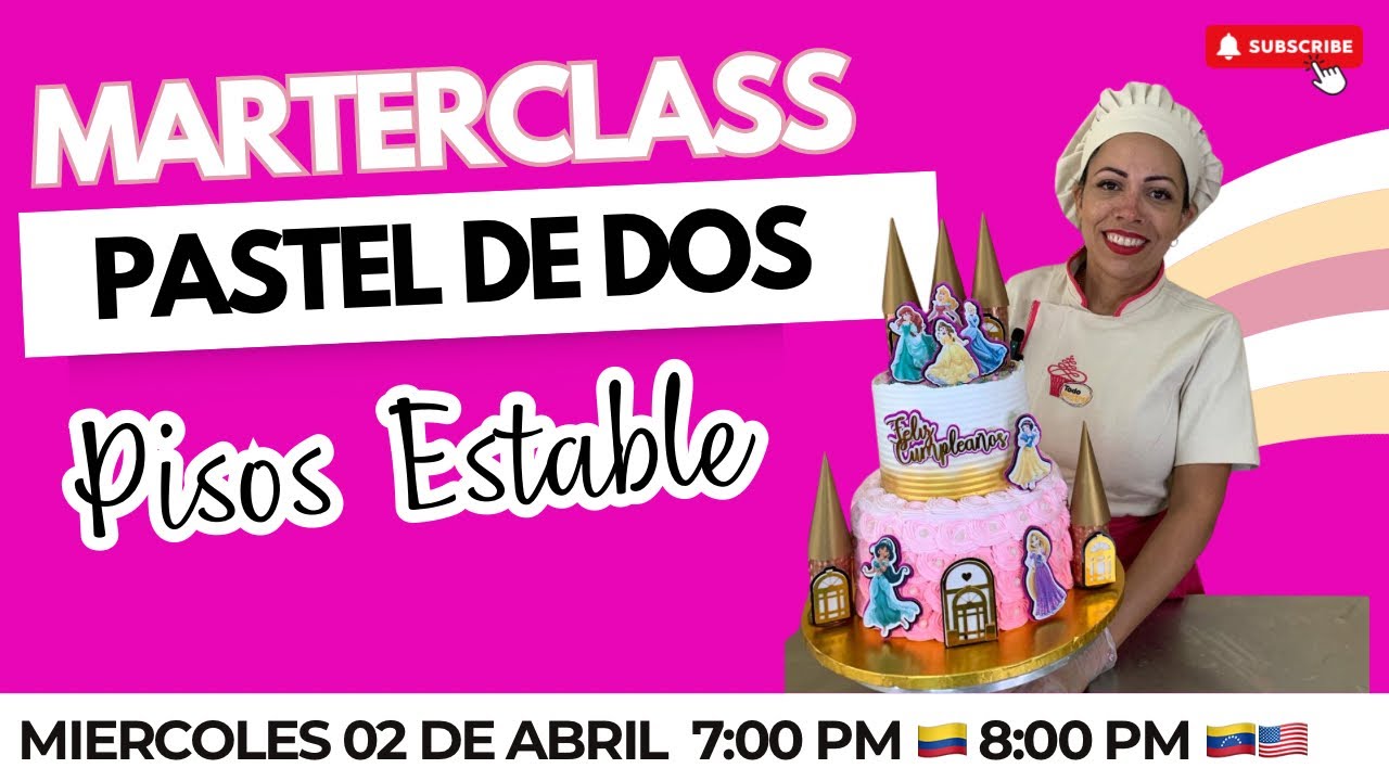 Clase en Vivo: Torta de Pisos, Montaje, técnica de piso Flotante decoración en Chantilly