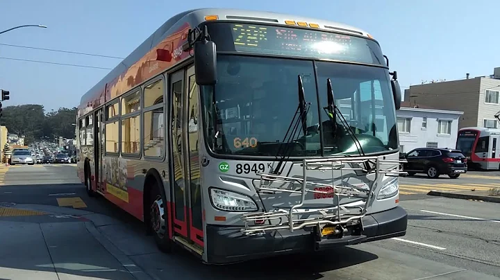 SF Muni 2018 New Flyer XDE40 #8949 on Route 28R 19th Avenue Rapid
