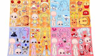 🍓Paper DIY🍓Sanrio Mini Dress Up Sticker Book 💖Cute Kawaii Doll Makeover #paperdiy #sanrio #kawaii screenshot 5