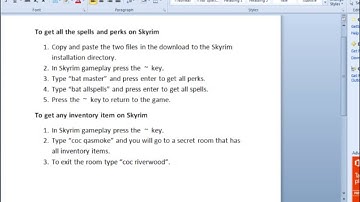 How to get all spells and perks on Skyrim