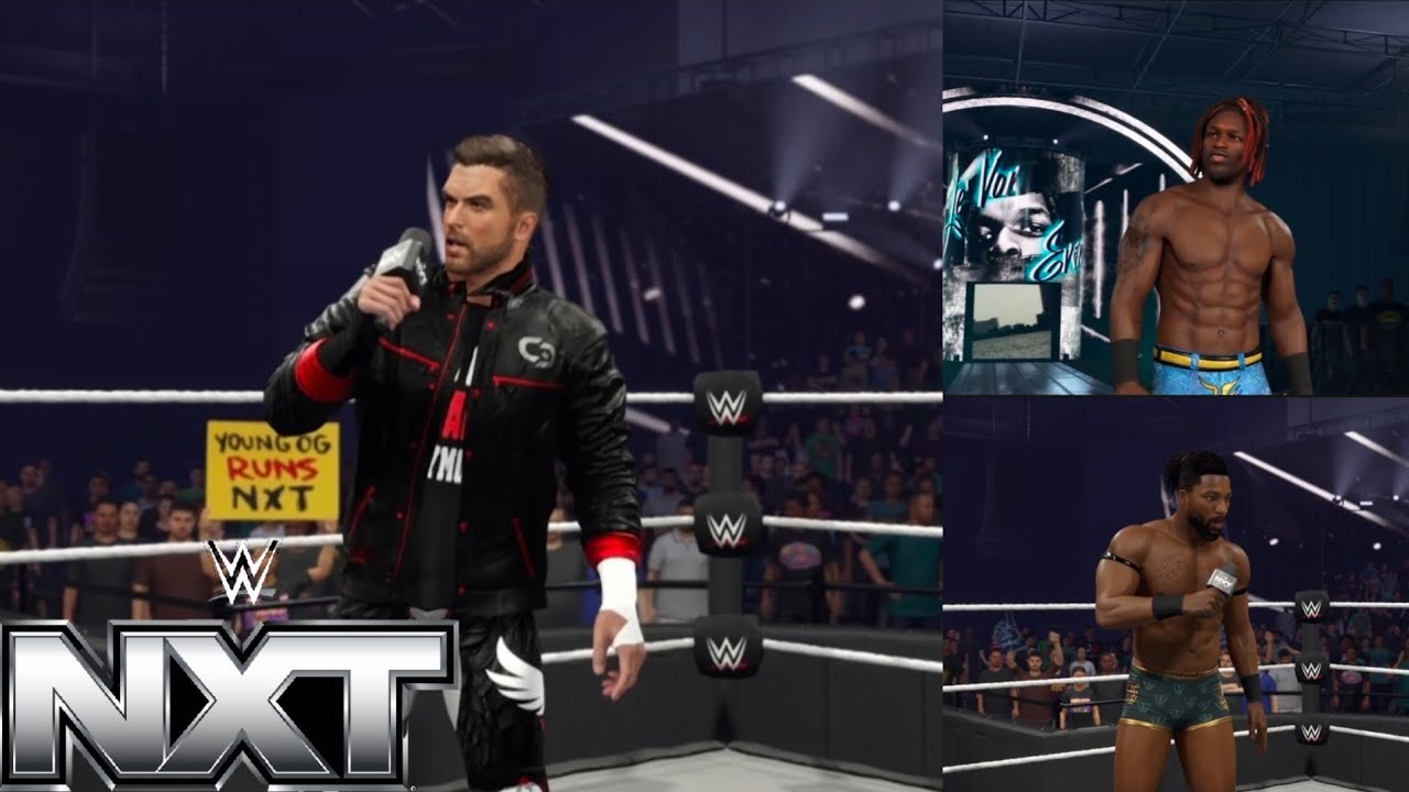 WWE2K25 Trick Williams confront Je'Von Evans and Chris Danger NXT