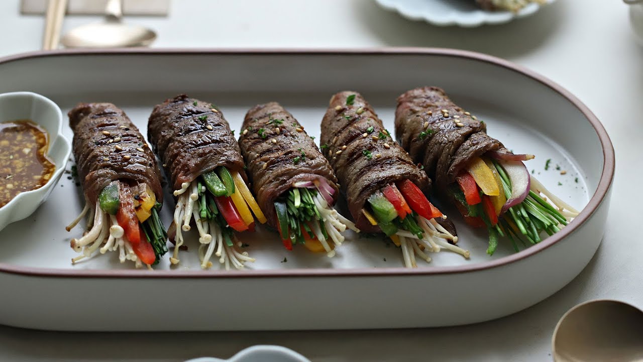[ENG CC] 감사의 마음을 정갈히 담은, 쇠고기편채 : Stuffed Beef Rolls with Vegetables [아내의 식탁]