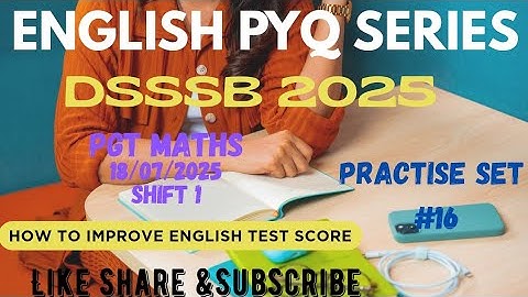 DSSSB ENGLISH PRACTICE SET 16》 @dsssbexamwindow #dsssbexamwindow 