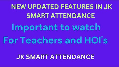 Jk Smart Attendance New Updates.How to check leaves And late check in ✔️ and Check Out ✔️ in App.