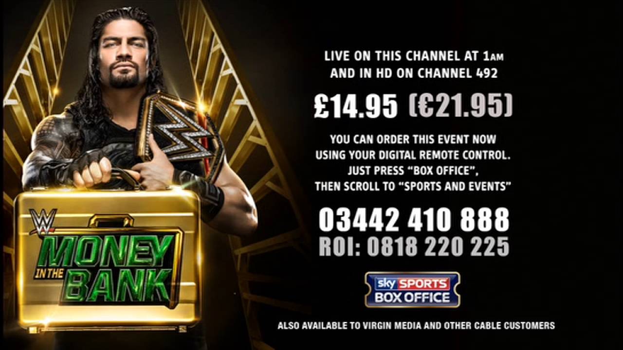 WWE Money in the Bank SKY SPORTS BOX OFFICE Order Screen YouTube