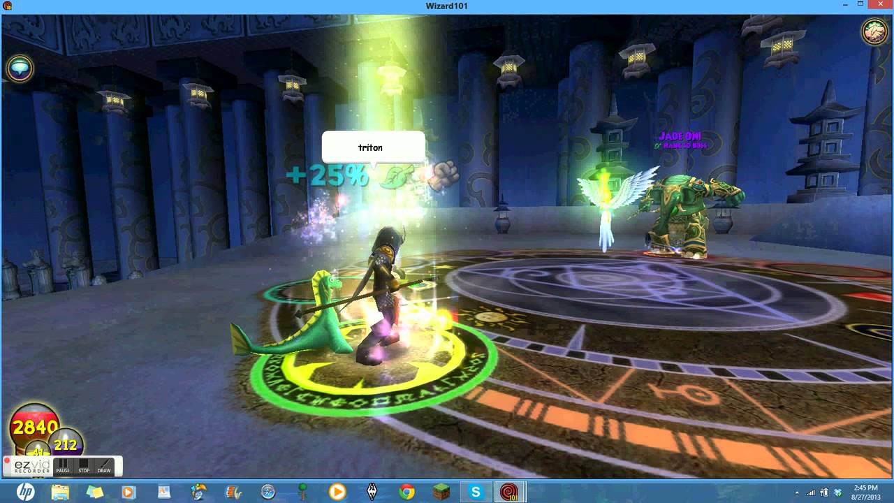 Wizard101- All Storm Attacks on Jade Oni