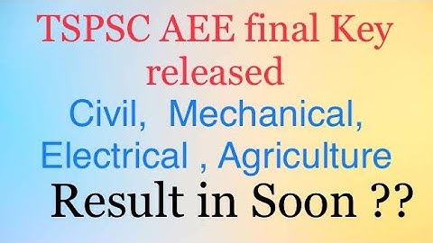 TSPSC AEE final key Released  !! AEE Results in soon #tspsc #aee  #results