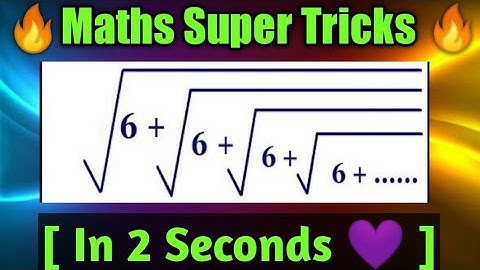 #Maths Super Tricks||  Never ending square root problem in 2 Seconds ||Algebra Tricks💞||Vedic Maths💜