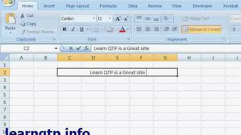 Learnqtp.info - Excel and  QTP