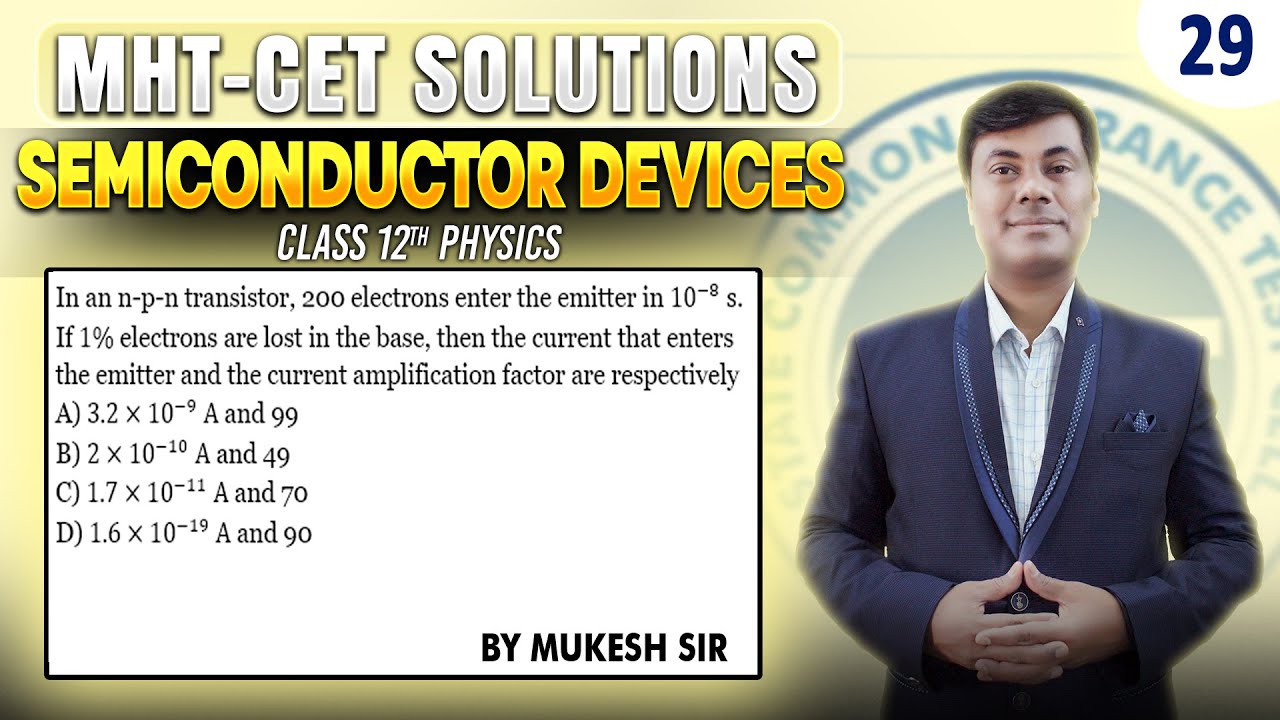 In an n-p-n transistor, 200 electrons enter the emitter in 10–8 s. If 1% electrons | PGMN Solutions