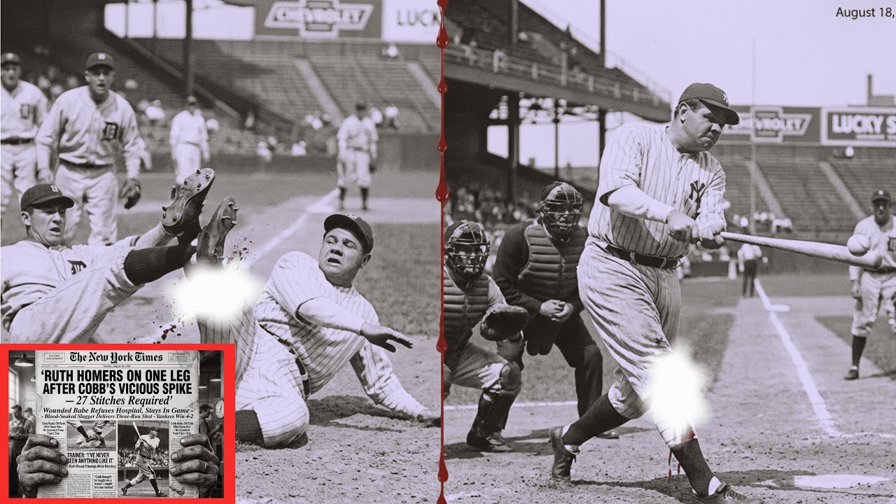 Babe Ruth Was Spiked By Ty Cobb On Field and Fell Down — When He Got Up ...