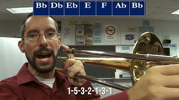 Concert B-Flat Blues Scale - Trombone Tutorial & Note Map