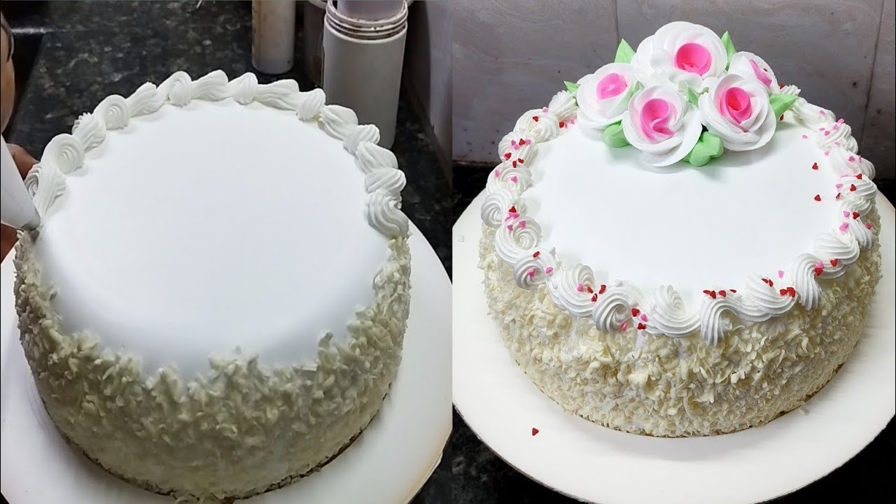 Simple and Easy Birthday Cake Design| Birthday Cake Flower Decorating
