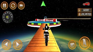 ميجا منحدر المستحيل مسارات حيلة الدراجة رايدر - محاكي القيادة - ألعاب سيارات - ألعاب أندرويد screenshot 4