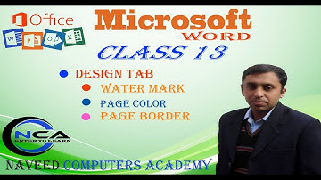 Microsoft word: (Design Tab) watermark-page border