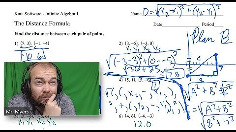 Distance Formula- Algebra 1 Kuta Worksheet Series