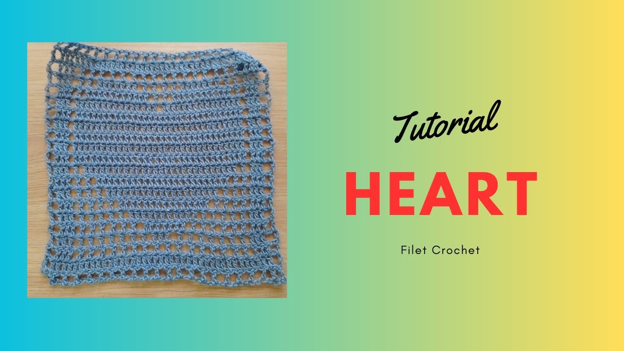 Heart | Playing Cards Suits crochet coaster | Filet Crochet | Tutorial