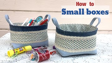 how to sew a small fabric boxes tutorial, sewing diy a small fabric boxes ideas, denim projects.