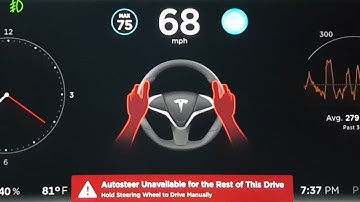 Tesla v8.0 Autopilot - Warning Interval & Autosteer Unavailable