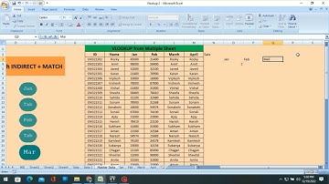 vlookup formula from multiple sheet in excel in hindi |  vlookup + Indirect +Match in excel.