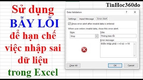 Báo lỗi khi nhập sai kiễu dữ liệu