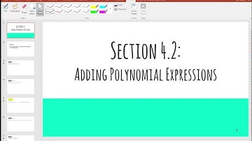 Sec 4.2 Adding Polynomial Expressions