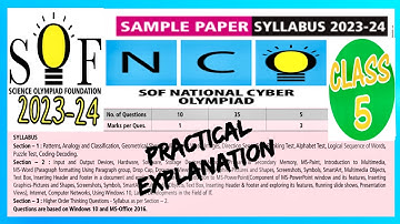 NCO Class 5 Solved Sample Paper 2023-24 | Cyber Olympiad Sample Paper Grade 5 | SOF NCO Sample Paper