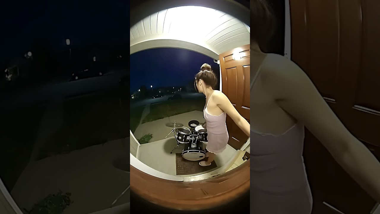 Caught on Doorbell Cam: Cat Drummer Wakes Up Angry Girl at 3AM 😂🐱🥁