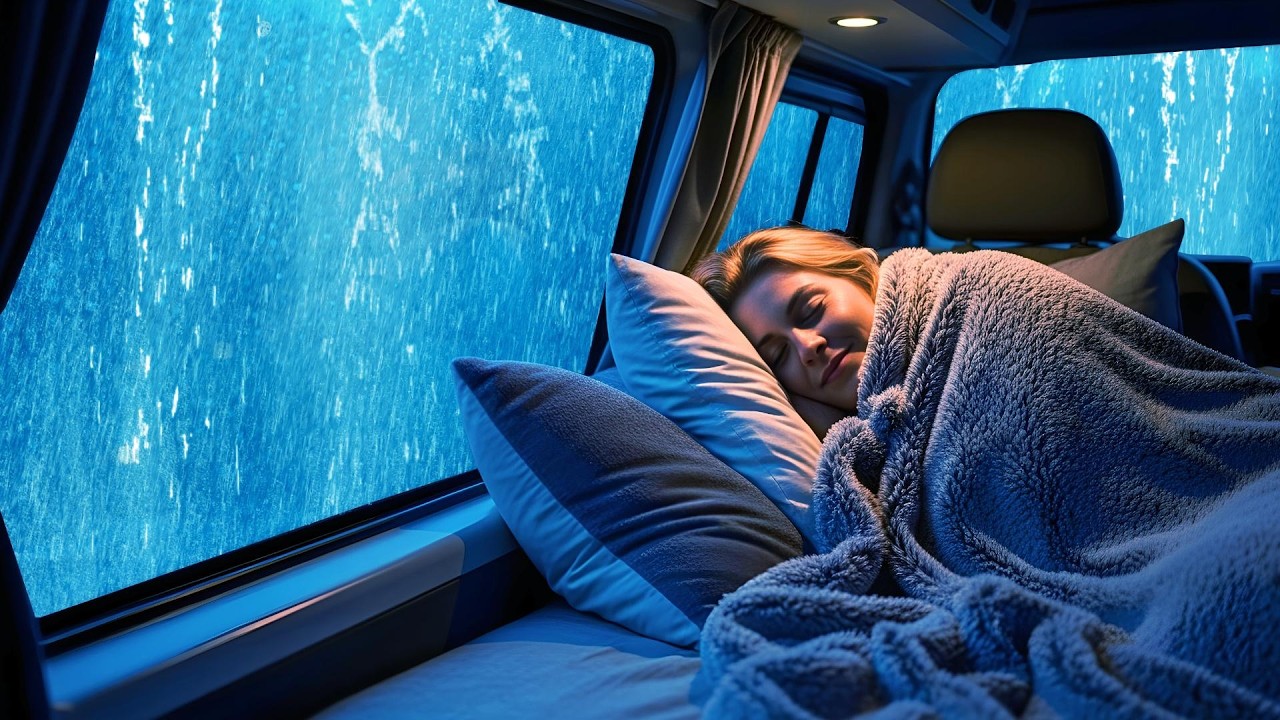 🚗 Deep Sleep Ambience 🌧️  Pouring Rain on Car Roof Instant Relaxation