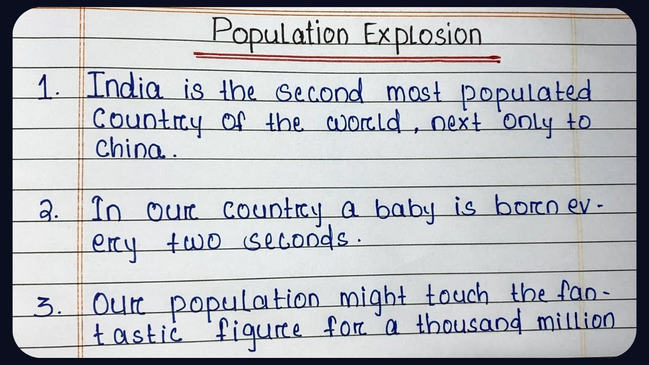 write an essay on population explosion