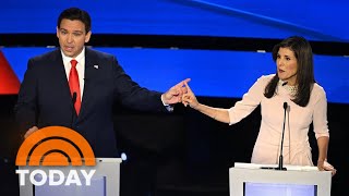 Haley And Desantis Clash In Iowa Debate With Trump Absent