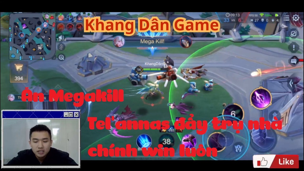 Ăn Megakill xong Tel'annas đẩy trụ nhà chính win luôn || Khang dân game