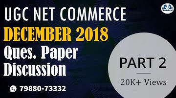 UGC Net Commerce Examination Analysis | December 2018